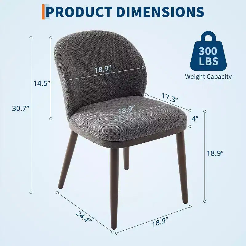 Lot de chaises de salle à manger (2/4/6 pièces), chaises de cuisine modernes rembourrées avec dossier ergonomique, chaises de salle à manger de 120 kg de capacité avec pieds en bois
