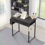 MAYEERTY Petit bureau d'ordinateur réglable de 32 pouces, table d'étude/écriture en métal avec rangement et crochet pour casque, bureau à domicile