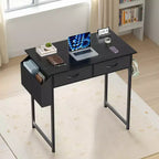 MAYEERTY Petit bureau d'ordinateur réglable de 32 pouces, table d'étude/écriture en métal avec rangement et crochet pour casque, bureau à domicile