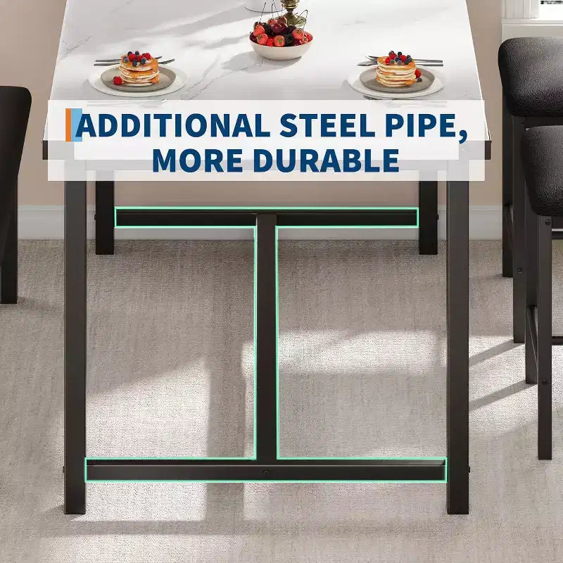 Ensemble de table à manger pour 4, table de cuisine et 2 chaises rembourrées et 1 banc, ensemble de salle à manger en bois