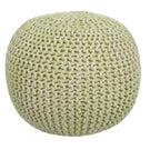 HomeRoots 19 Green Wool Round Pouf Ottoman