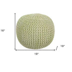 HomeRoots Pouf rond ottoman en laine verte 19