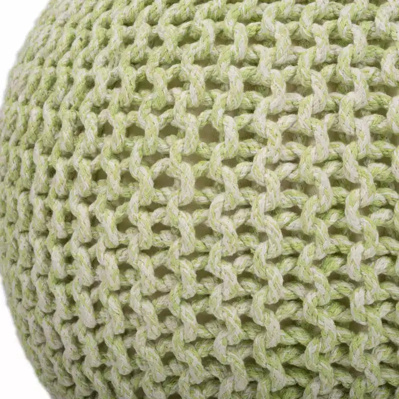 HomeRoots Pouf rond ottoman en laine verte 19