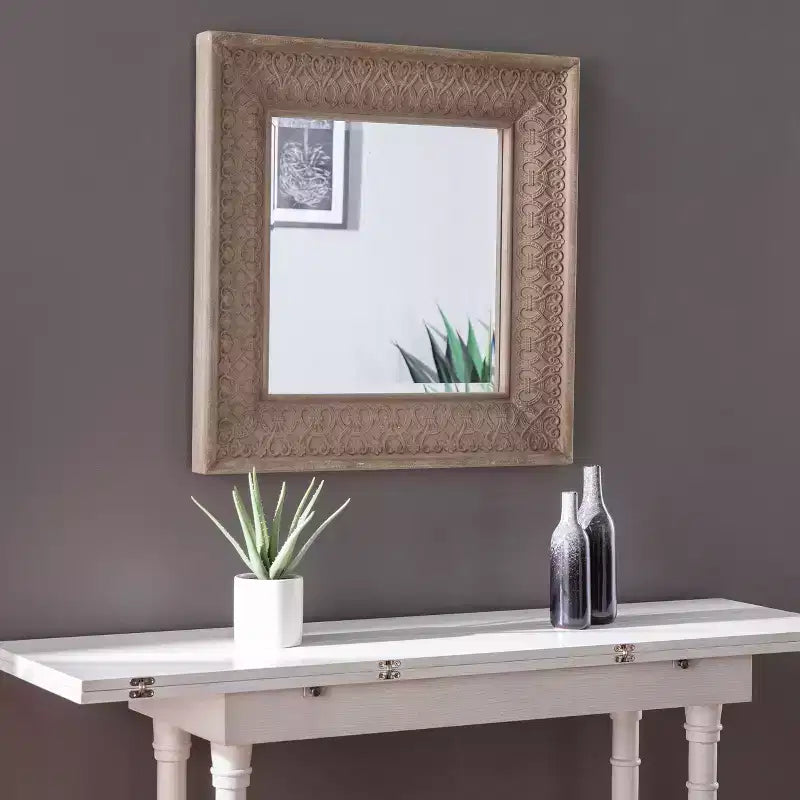 Miroir mural décoratif Dyerlane - Gris - SEI