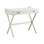 HomeRoots 34 Antiqued White Wood Flip Top Desk
