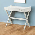 HomeRoots 34 Table de travail à plateau rabattable en bois blanc vieilli