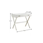 HomeRoots 34 Table de travail à plateau rabattable en bois blanc vieilli