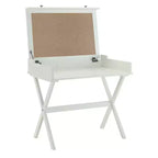 HomeRoots 34 Table de travail à plateau rabattable en bois blanc vieilli