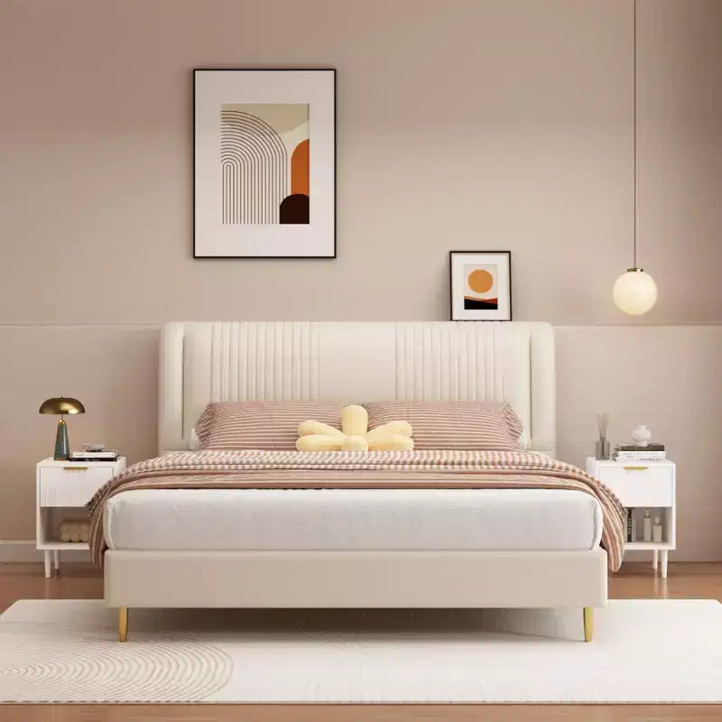 Table de Chevet Moderne en Bois Blanc avec Tiroir et Étagère - ModernLuxe