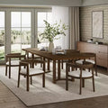 Christopher Knight Home Evat Modern 7 Piece Rubberwood Upholstered Dining Set