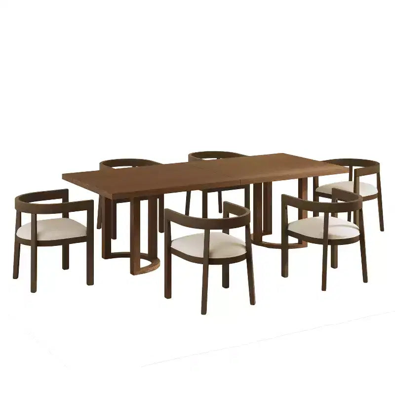 Ensemble de salle à manger moderne Christopher Knight Home Evat de 7 pièces en bois d'hévéa rembourré
