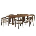 Ensemble de salle à manger moderne Christopher Knight Home Evat de 7 pièces en bois d'hévéa rembourré