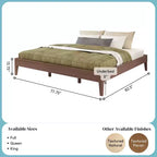 Cadre de lit Now Furniture King, lit plateforme en bois