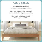 Cadre de lit Now Furniture King, lit plateforme en bois