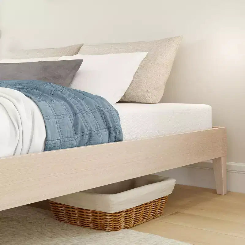 Cadre de lit double Now Furniture, lit plateforme en bois