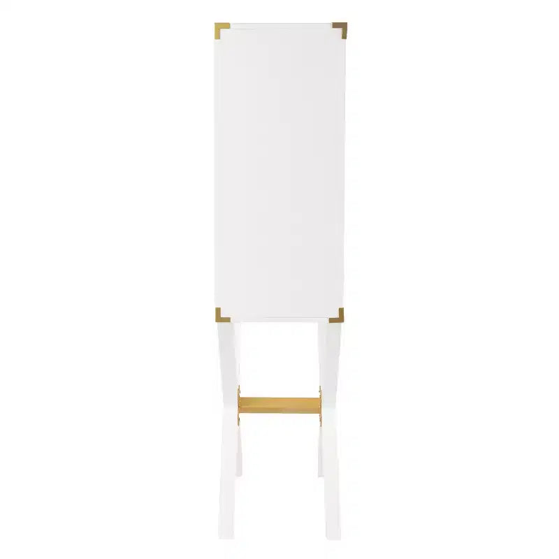 Meuble-bar haut de campagne avec rangement - Blanc - SEI