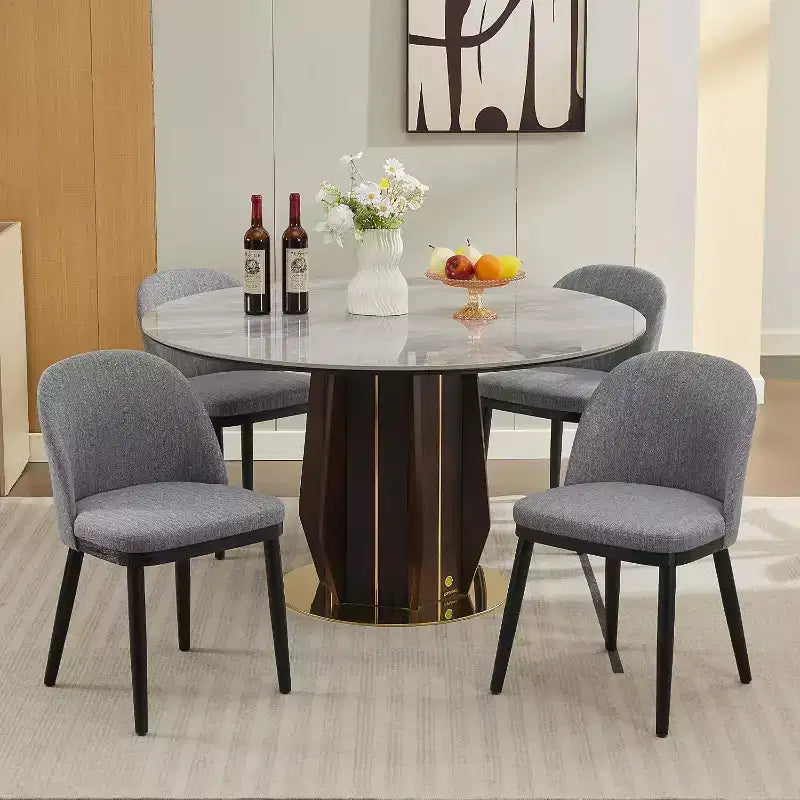 Lot de 2 chaises de salle à manger, chaises de cuisine rembourrées avec dossier incurvé, chaises de salle à manger sans accoudoirs