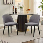 Lot de 2 chaises de salle à manger, chaises de cuisine rembourrées avec dossier incurvé, chaises de salle à manger sans accoudoirs