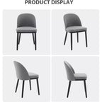 Lot de 2 chaises de salle à manger, chaises de cuisine rembourrées avec dossier incurvé, chaises de salle à manger sans accoudoirs