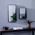 Miroirs décoratifs Amboros avec étagères-Ensemble de 2 pièces - Noir - SEI
