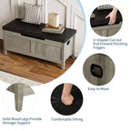 TROPOW Coffre de rangement, Banc de rangement avec coussin d'assise, 2 charnières de sécurité, Banc à chaussures, Organisateur de rangement en bois, Montage facile