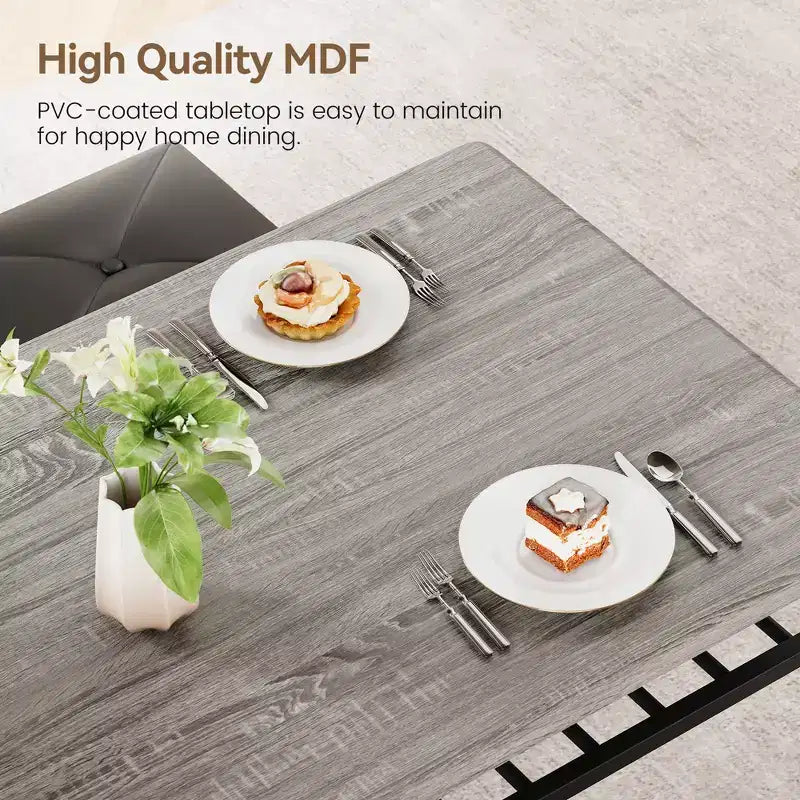 Ensemble table de salle à manger 4 places, table de cuisine en métal avec banc rembourré et 2 tabourets carrés, ensemble dînette 4 pièces avec étagères de rangement