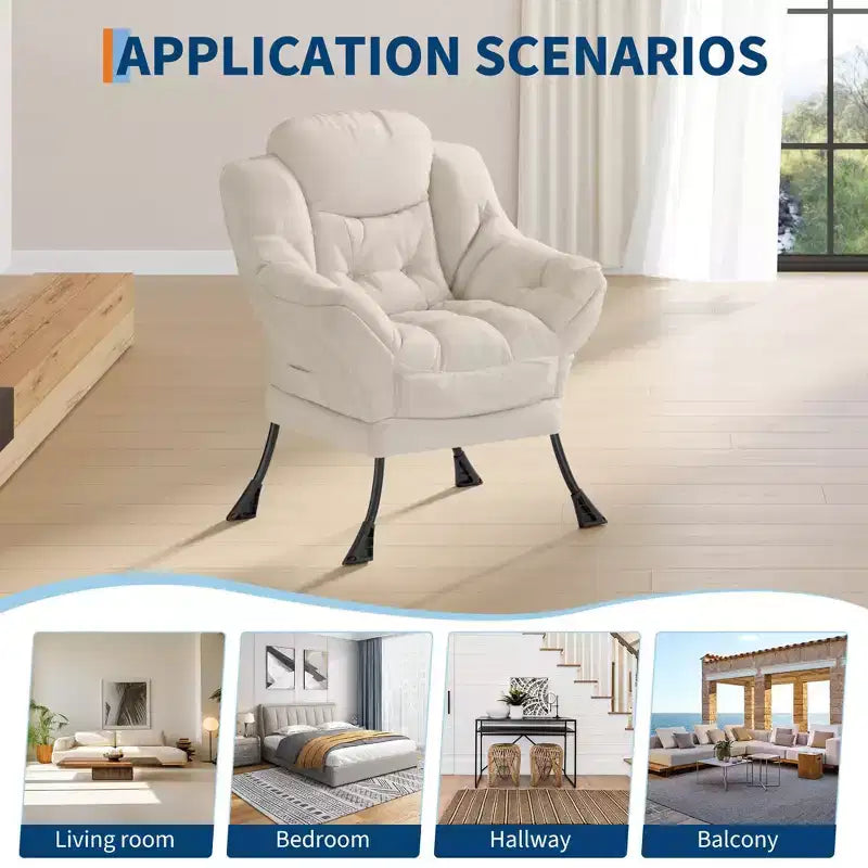 Fauteuil inclinable avec Ottomane, Fauteuil Inclinable Confortable et Moderne avec Poche Latérale, Repose-pieds Pliant