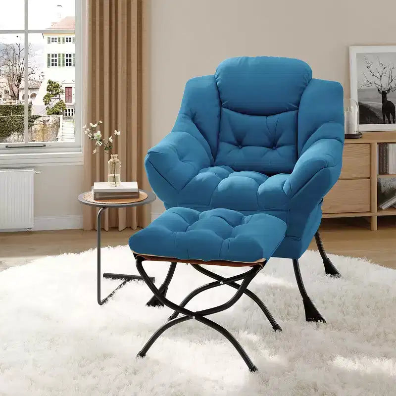 Fauteuil inclinable avec Ottomane, Fauteuil Inclinable Confortable et Moderne avec Poche Latérale, Repose-pieds Pliant