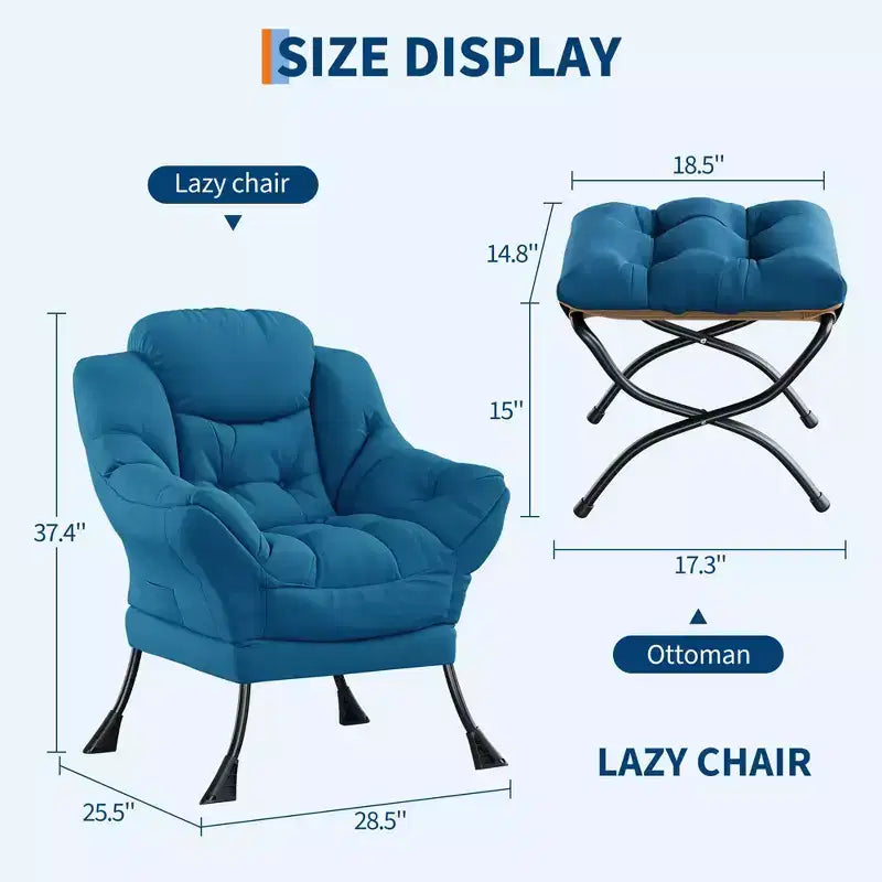 Fauteuil inclinable avec Ottomane, Fauteuil Inclinable Confortable et Moderne avec Poche Latérale, Repose-pieds Pliant
