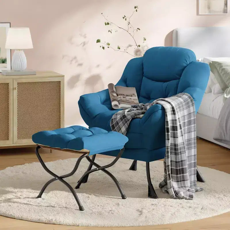 Fauteuil inclinable avec Ottomane, Fauteuil Inclinable Confortable et Moderne avec Poche Latérale, Repose-pieds Pliant