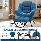 Fauteuil inclinable avec Ottomane, Fauteuil Inclinable Confortable et Moderne avec Poche Latérale, Repose-pieds Pliant