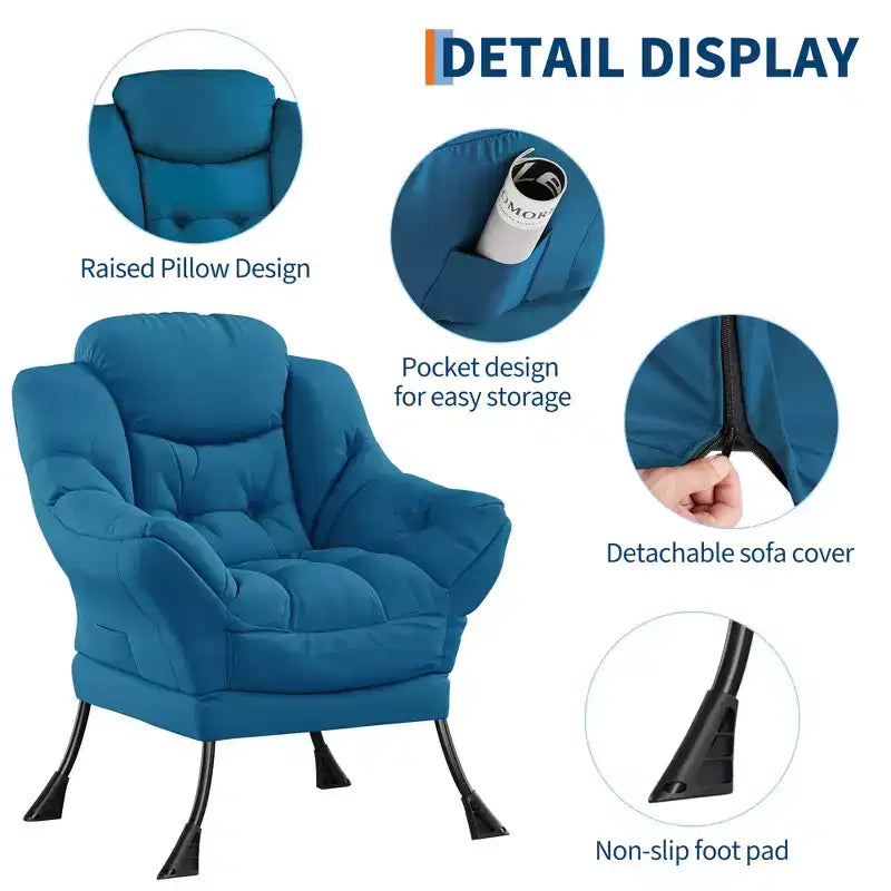 Fauteuil inclinable avec Ottomane, Fauteuil Inclinable Confortable et Moderne avec Poche Latérale, Repose-pieds Pliant