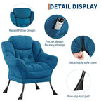 Fauteuil inclinable avec Ottomane, Fauteuil Inclinable Confortable et Moderne avec Poche Latérale, Repose-pieds Pliant