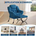 Fauteuil inclinable avec Ottomane, Fauteuil Inclinable Confortable et Moderne avec Poche Latérale, Repose-pieds Pliant