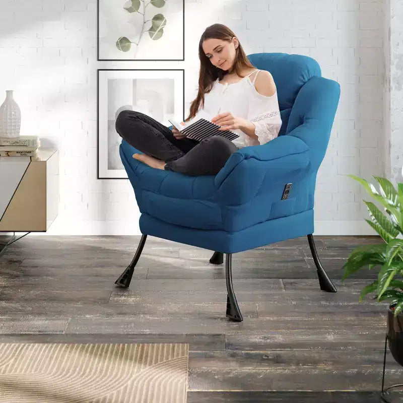 Fauteuil inclinable avec Ottomane, Fauteuil Inclinable Confortable et Moderne avec Poche Latérale, Repose-pieds Pliant