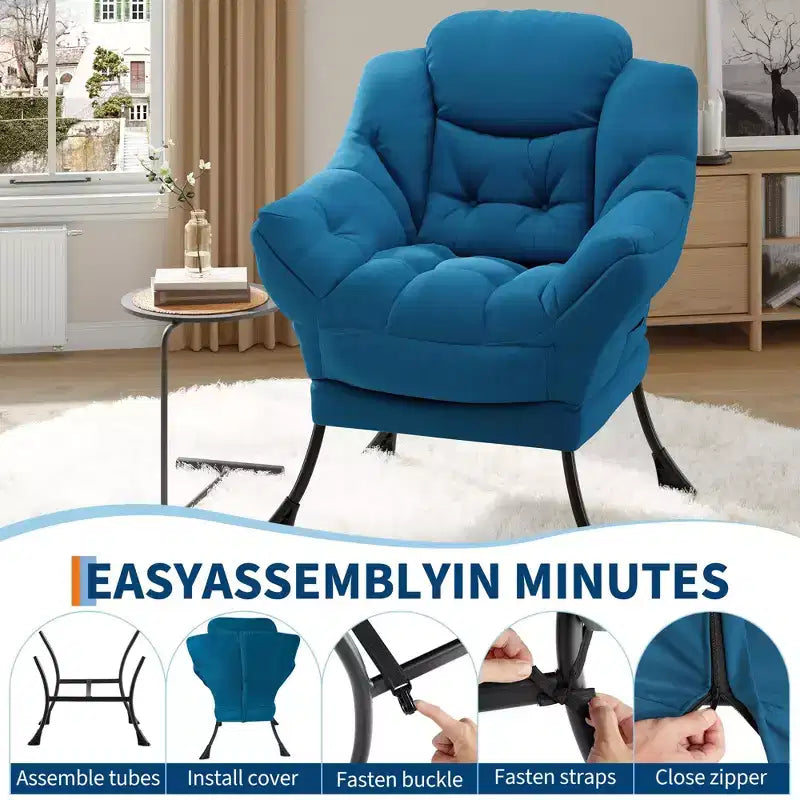Fauteuil inclinable avec Ottomane, Fauteuil Inclinable Confortable et Moderne avec Poche Latérale, Repose-pieds Pliant