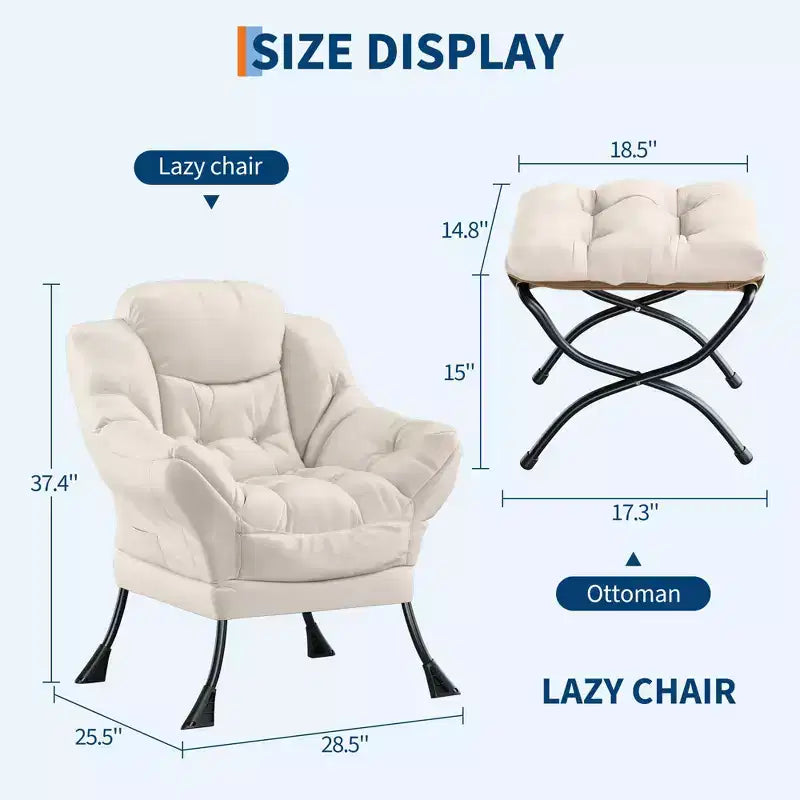 Fauteuil inclinable avec Ottomane, Fauteuil Inclinable Confortable et Moderne avec Poche Latérale, Repose-pieds Pliant