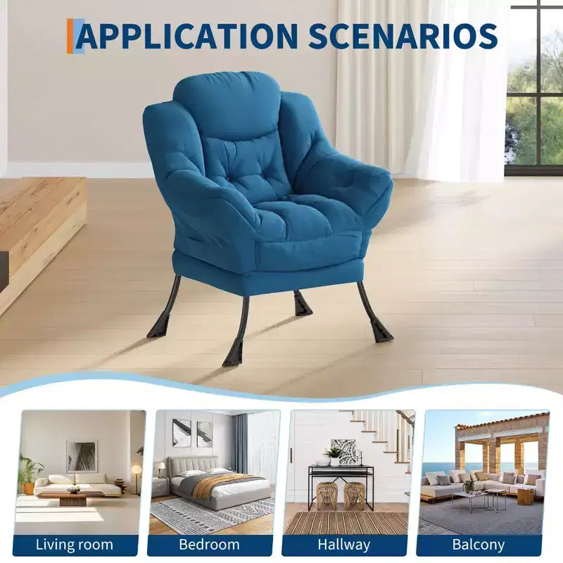 Fauteuil inclinable avec Ottomane, Fauteuil Inclinable Confortable et Moderne avec Poche Latérale, Repose-pieds Pliant