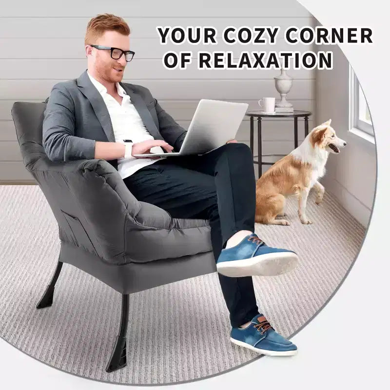 Fauteuil inclinable avec Ottomane, Fauteuil Inclinable Confortable et Moderne avec Poche Latérale, Repose-pieds Pliant