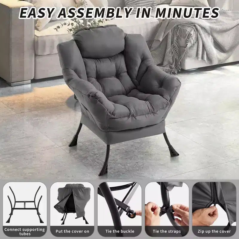 Fauteuil inclinable avec Ottomane, Fauteuil Inclinable Confortable et Moderne avec Poche Latérale, Repose-pieds Pliant