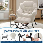 Fauteuil inclinable avec Ottomane, Fauteuil Inclinable Confortable et Moderne avec Poche Latérale, Repose-pieds Pliant