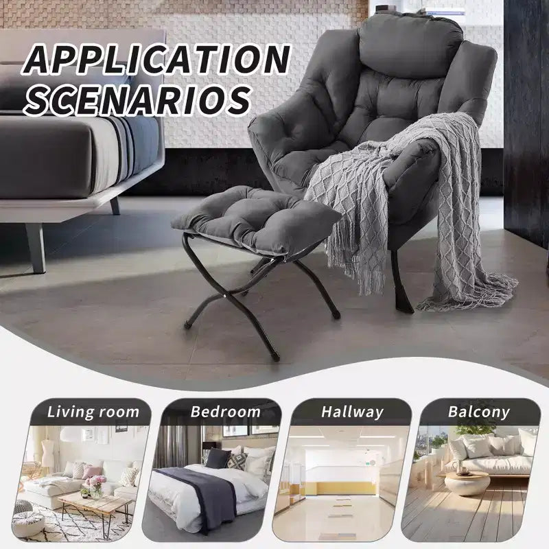 Fauteuil inclinable avec Ottomane, Fauteuil Inclinable Confortable et Moderne avec Poche Latérale, Repose-pieds Pliant