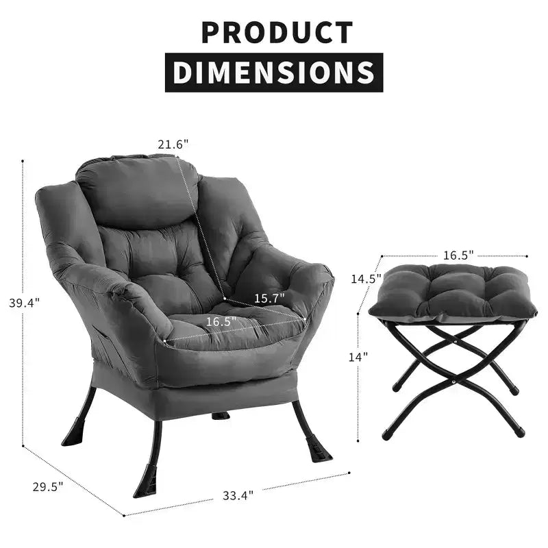 Fauteuil inclinable avec Ottomane, Fauteuil Inclinable Confortable et Moderne avec Poche Latérale, Repose-pieds Pliant