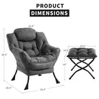 Fauteuil inclinable avec Ottomane, Fauteuil Inclinable Confortable et Moderne avec Poche Latérale, Repose-pieds Pliant
