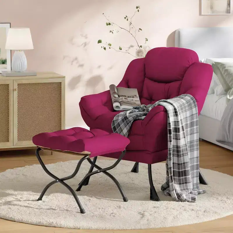 Fauteuil inclinable avec Ottomane, Fauteuil Inclinable Confortable et Moderne avec Poche Latérale, Repose-pieds Pliant