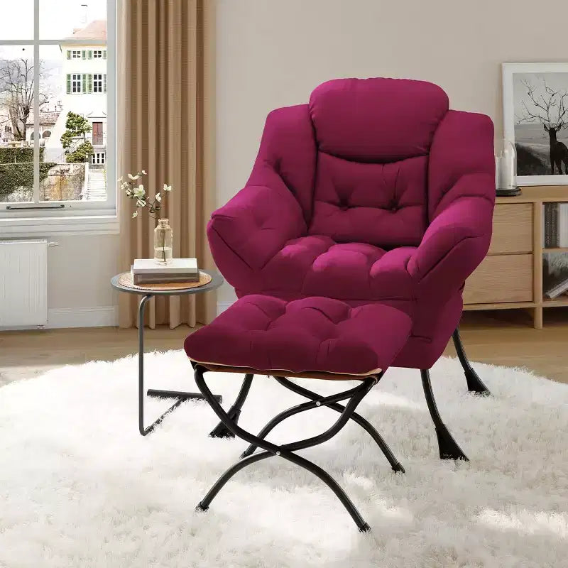 Fauteuil inclinable avec Ottomane, Fauteuil Inclinable Confortable et Moderne avec Poche Latérale, Repose-pieds Pliant