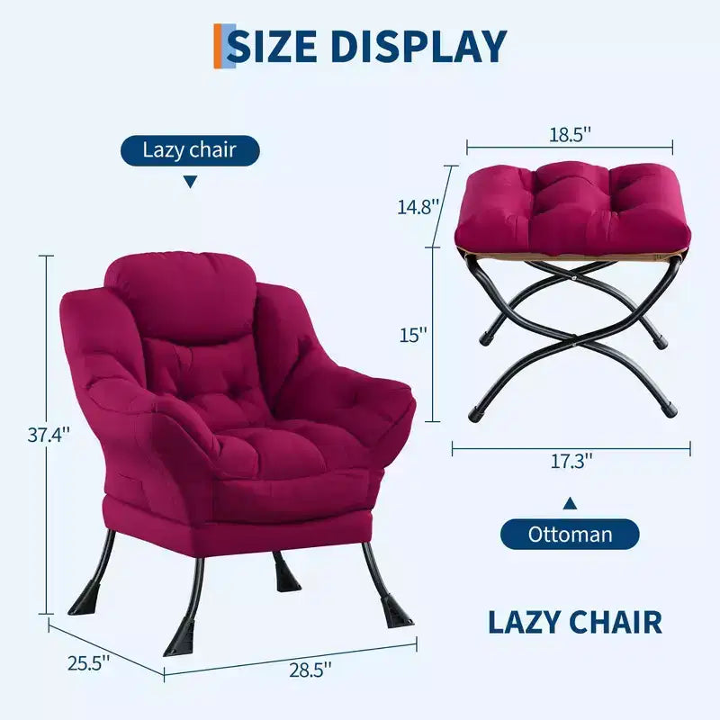 Fauteuil inclinable avec Ottomane, Fauteuil Inclinable Confortable et Moderne avec Poche Latérale, Repose-pieds Pliant