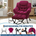 Fauteuil inclinable avec Ottomane, Fauteuil Inclinable Confortable et Moderne avec Poche Latérale, Repose-pieds Pliant