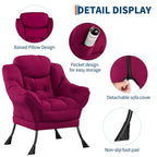 Fauteuil inclinable avec Ottomane, Fauteuil Inclinable Confortable et Moderne avec Poche Latérale, Repose-pieds Pliant