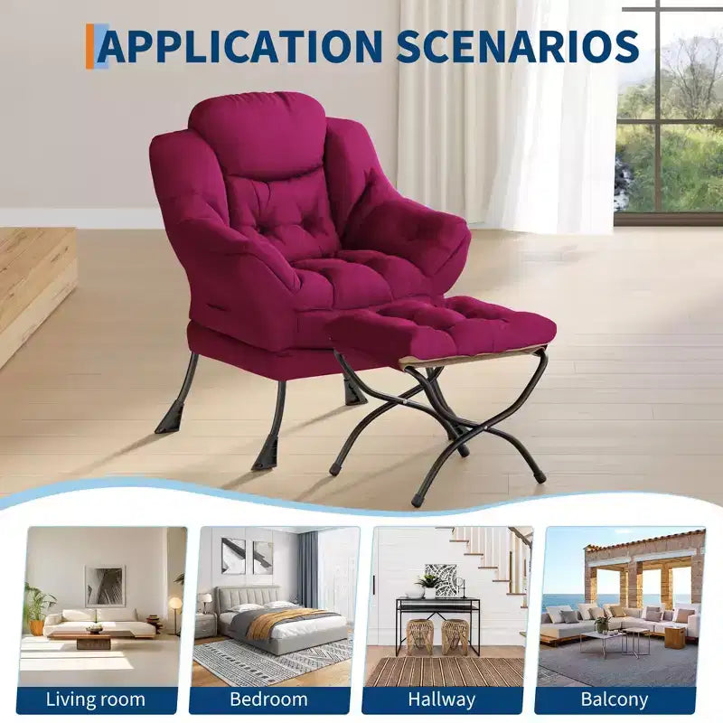 Fauteuil inclinable avec Ottomane, Fauteuil Inclinable Confortable et Moderne avec Poche Latérale, Repose-pieds Pliant